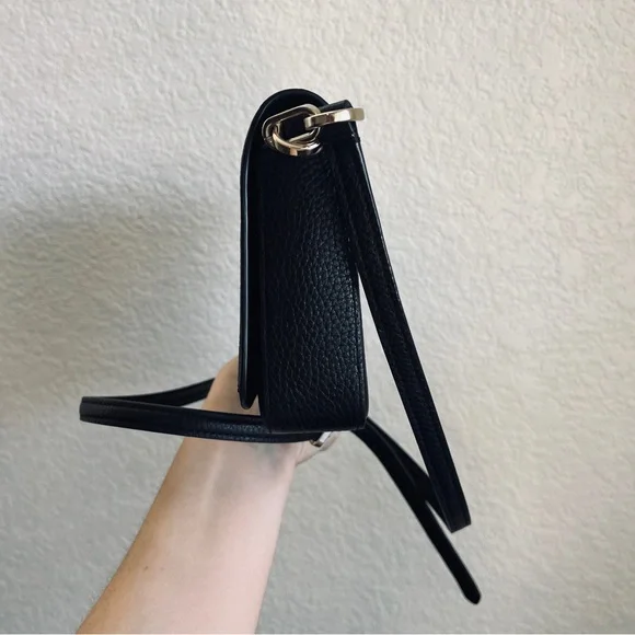 Kate Spade MSRP $299 Black Pebbled Leather Crossbody